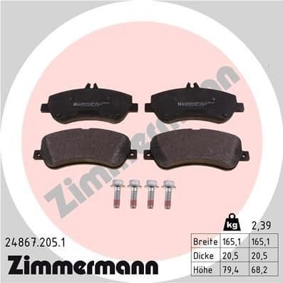 Brake Pad Set, disc brake 24867.205.1