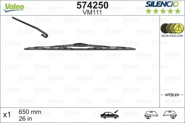 Wiper Blade SILENCIO CONVENTIONAL SINGLE 574250 - image 2