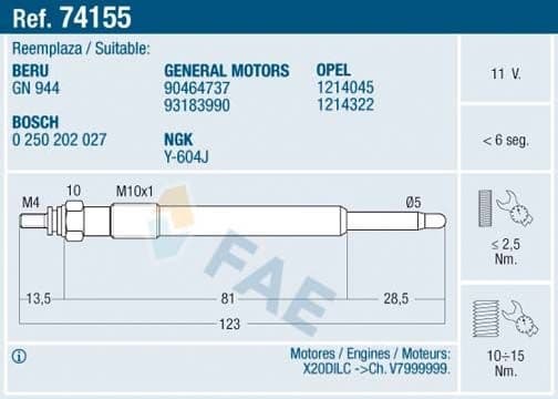 Glow Plug 74155