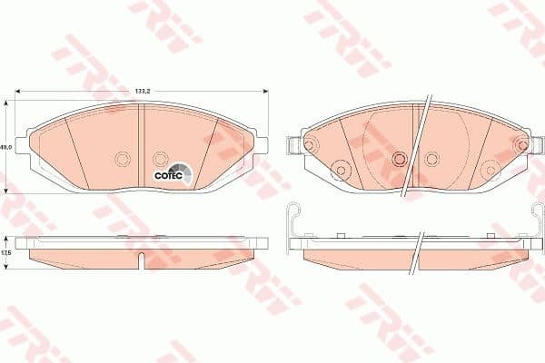Brake Pad Set, disc brake COTEC GDB4606