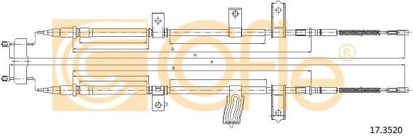 Cable Pull, parking brake 17.3520
