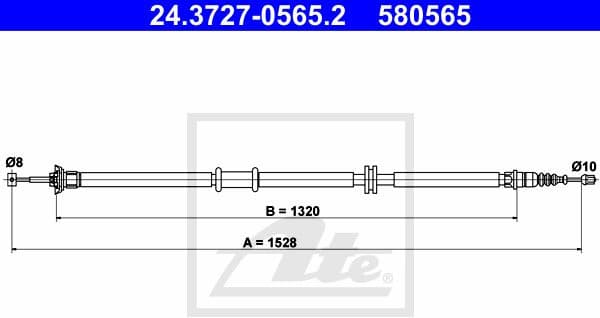 Cable Pull, parking brake 24.3727-0565.2