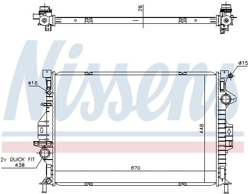 Radiator, engine cooling 69249