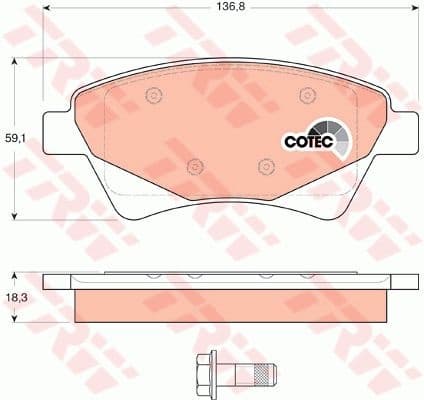 Brake Pad Set, disc brake COTEC GDB1597
