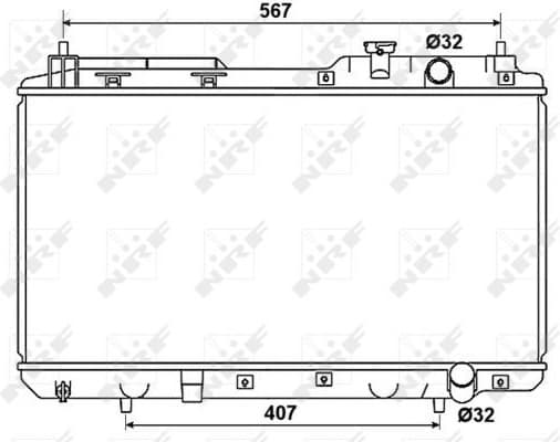 Radiator, engine cooling 53506