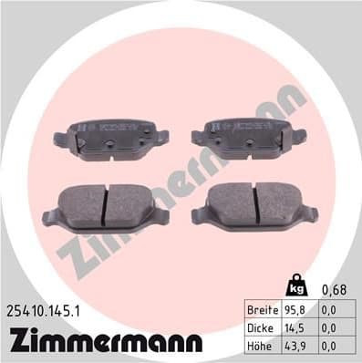 Brake Pad Set, disc brake 25410.145.1