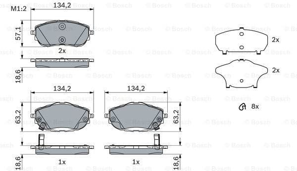 Brake Pad Set, disc brake 0986494676