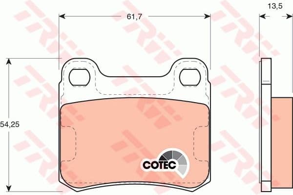 Brake Pad Set, disc brake COTEC GDB294
