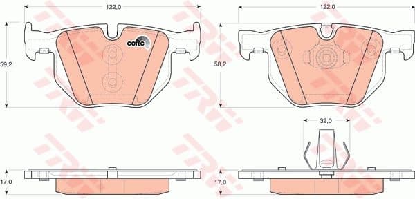 Brake pads rear, Top Quality GDB1730