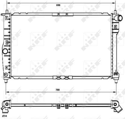 Radiator, engine cooling 53253