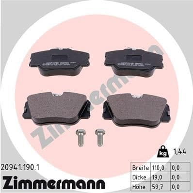 Brake Pad Set, disc brake 20941.190.1