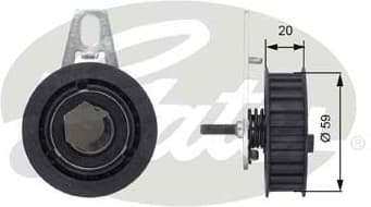 Tensioner Pulley, timing belt PowerGrip™ T43108