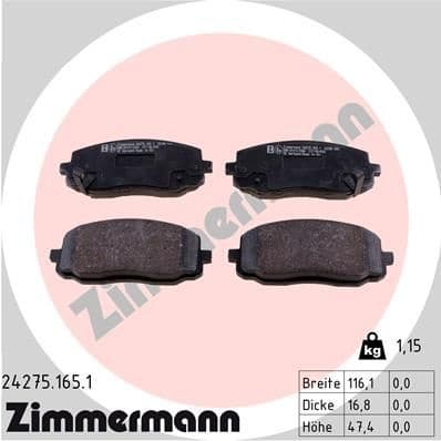 Brake Pad Set, disc brake 24275.165.1