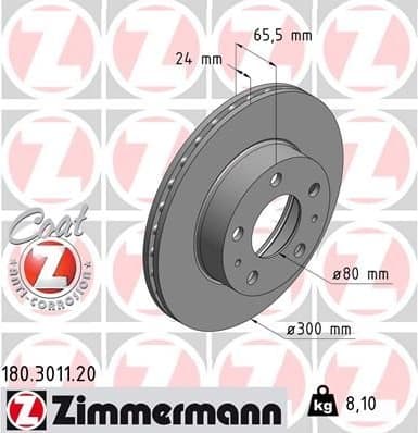Brake Disc COAT Z 180.3011.20