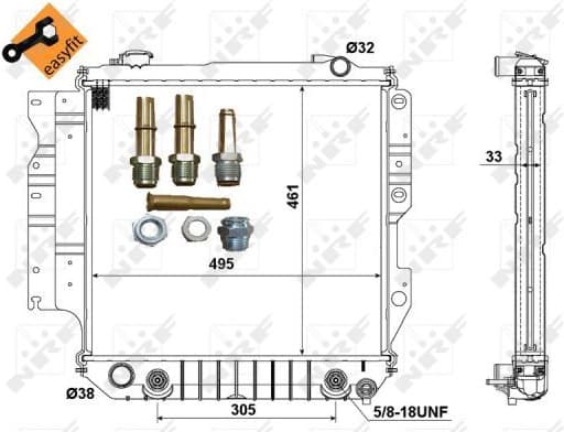Radiator, engine cooling EASY FIT 50315