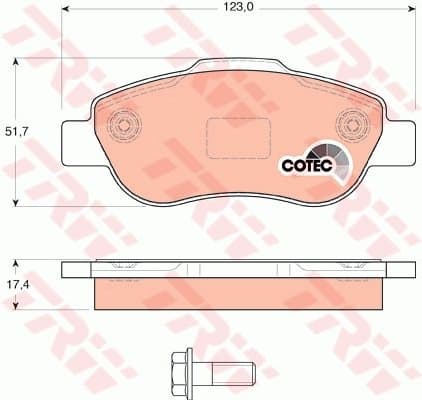 Brake Pad Set, disc brake COTEC GDB1589
