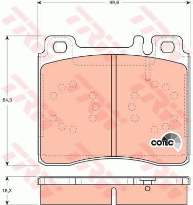 Brake Pad Set, disc brake COTEC GDB113