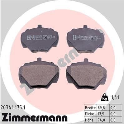 Brake Pad Set, disc brake 20341.175.1