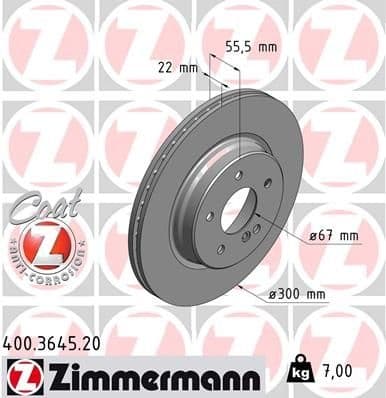 Brake Disc COAT Z 400.3645.20