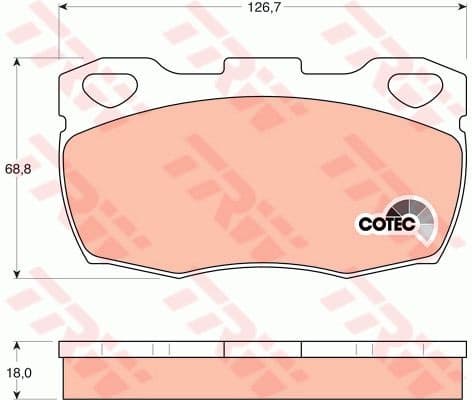 Brake Pad Set, disc brake COTEC GDB395