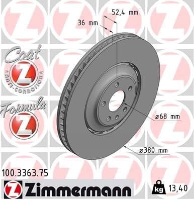 Brake Disc FORMULA Z BRAKE DISC 100.3363.75