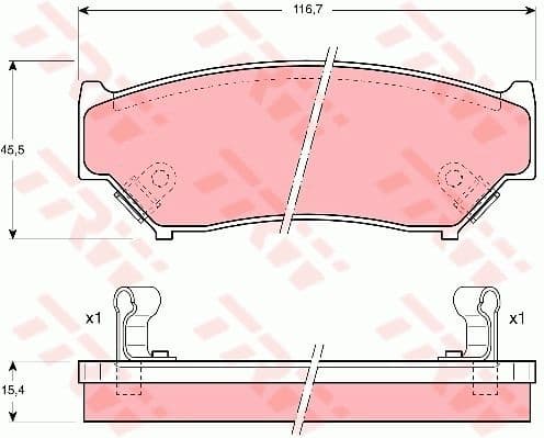 Brake Pad Set, disc brake COTEC GDB1174