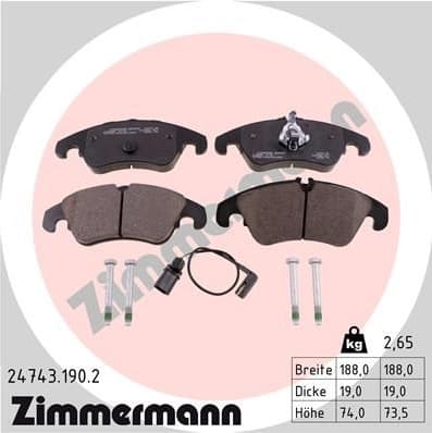 Brake Pad Set, disc brake 24743.190.2