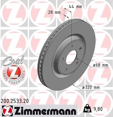 Brake Disc COAT Z 200.2533.20