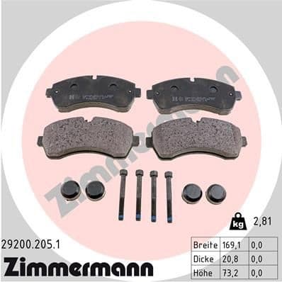 Brake Pad Set, disc brake 29200.205.1