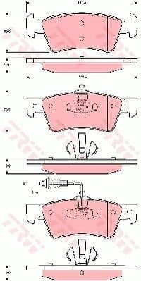 Brake pads rear, Top Quality GDB1671