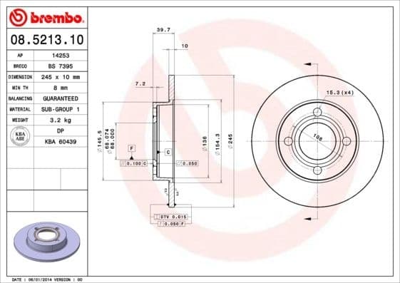 Brake Disc PRIME LINE 08.5213.10 - image 2