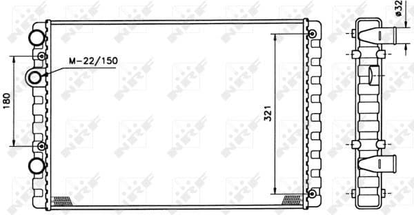 Radiator, engine cooling 509520