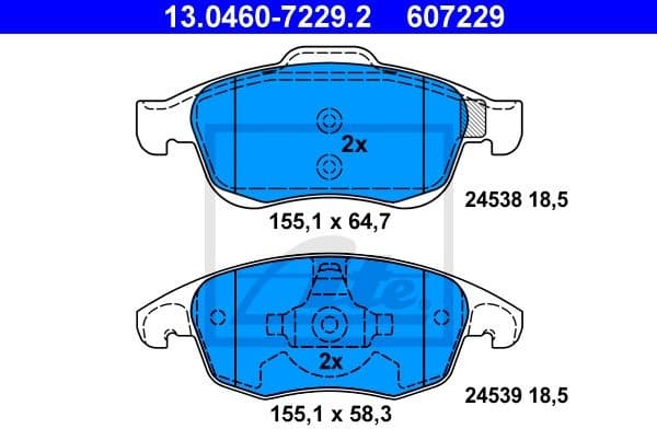 Brake Pad Set, disc brake 13.0460-7229.2