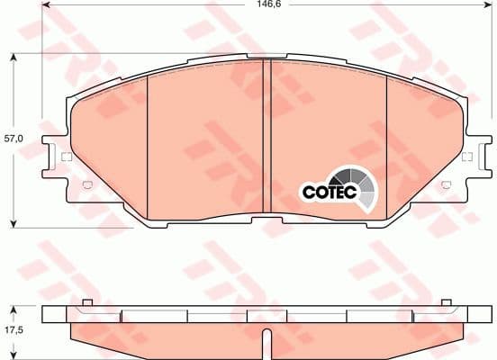 Brake Pad Set, disc brake COTEC GDB3424