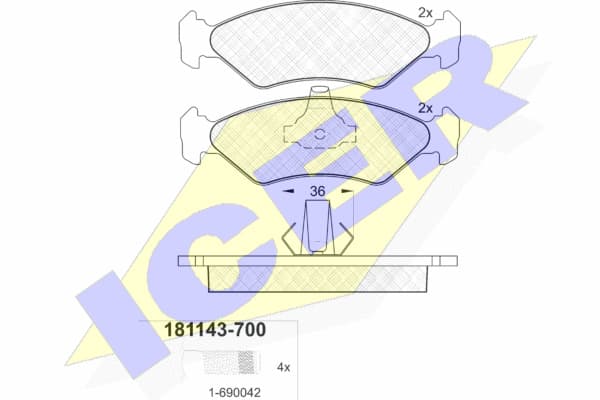 Brake pads front 181143700 - image 2