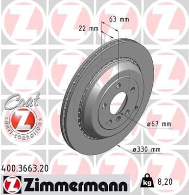 Brake Disc COAT Z 400.3663.20