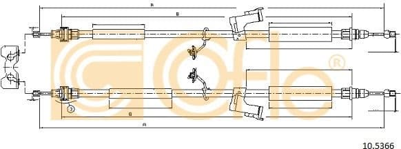 Cable Pull, parking brake 10.5366