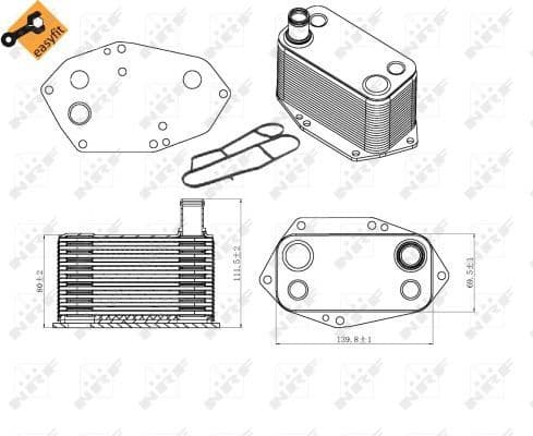 Oil Cooler, engine oil EASY FIT 31307
