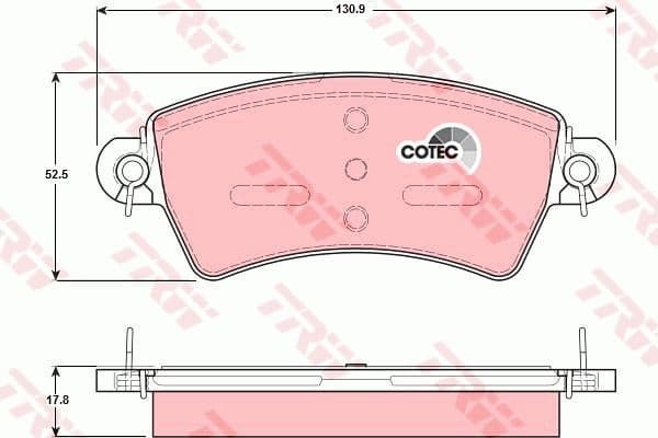 Brake Pad Set, disc brake COTEC GDB1385