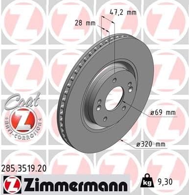 Brake Disc COAT Z 285.3519.20