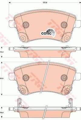 Brake Pad Set, disc brake COTEC GDB3509