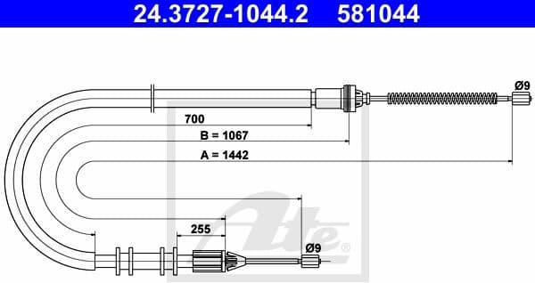 Cable Pull, parking brake 24.3727-1044.2
