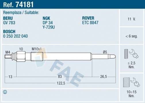 Glow Plug 74181