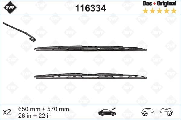 Wiper Blade DAS ORIGINAL SET 116334