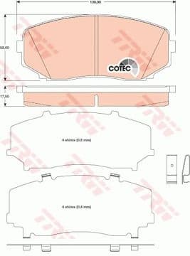 Brake Pad Set, disc brake COTEC GDB3471