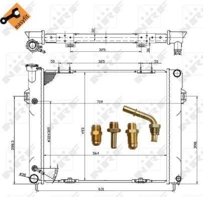 Radiator, engine cooling EASY FIT 50201