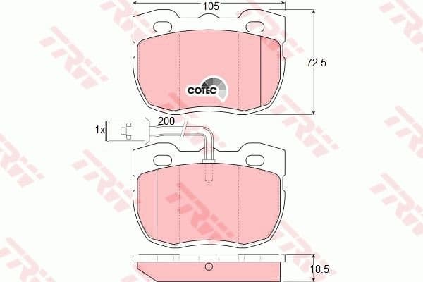 Brake Pad Set, disc brake COTEC GDB1093