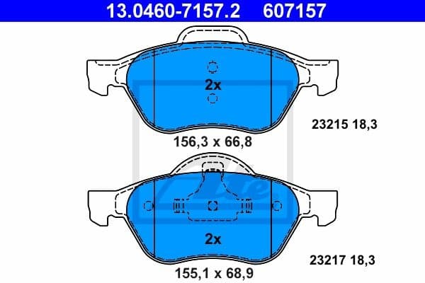 Brake Pad Set, disc brake 13.0460-7157.2
