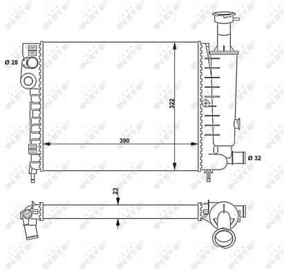 Radiator, engine cooling 58814