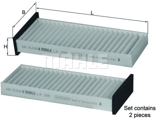 Filter cabin LA296/S